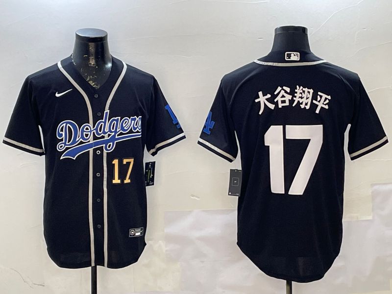Men Los Angeles Dodgers #17 Ohtani Black Fashion Game 2025 Nike MLB Jersey style 3015